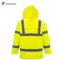 Custom High Visibility Reflective Tapes Safety Jacket Hi Viz Waterproof Warm Work Hooded Workwear Coat Winter